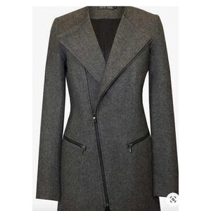 Jamy Tarr Tweed Yarndye Moto Coat NWT M